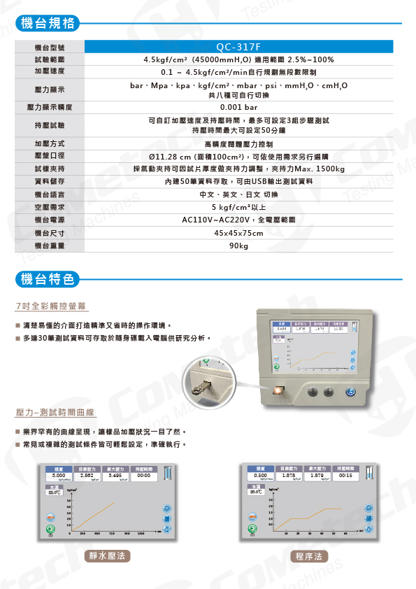 QC-317F 電子式耐水度試驗機