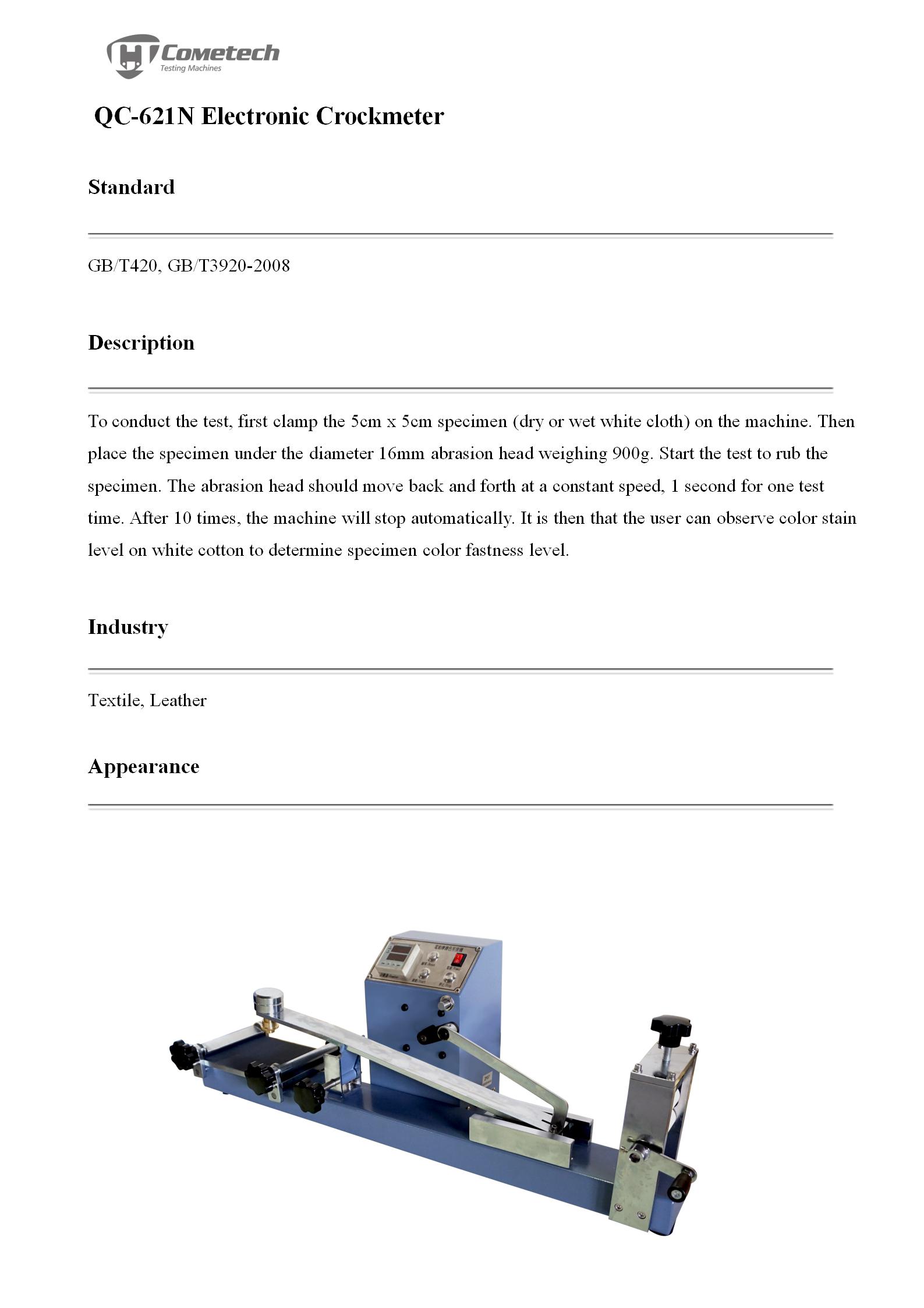 QC-621N Electronic Crock meter