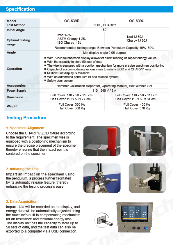 QC-639R/U Impact Tester Computerized Type