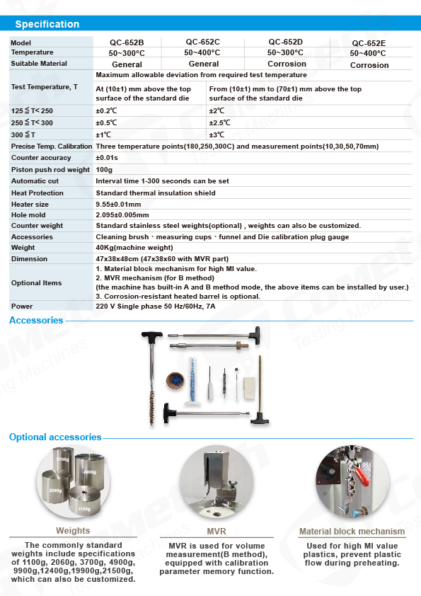 Тестер индекса текучести расплава QC-652B/C/D/E