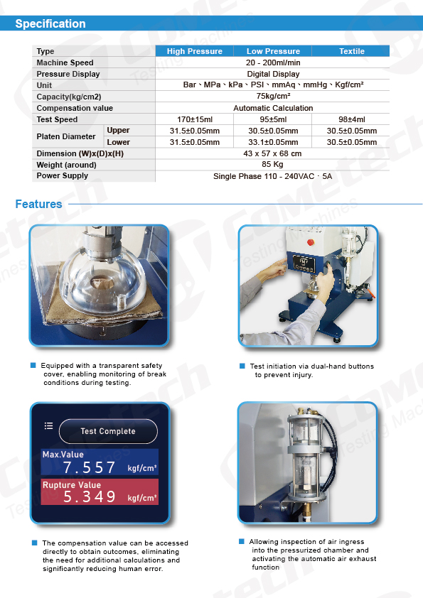 QC-116D Automated Mullen Burst Tester