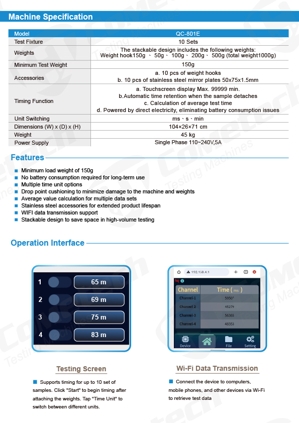 QC-801E Tape Holding Power Tester