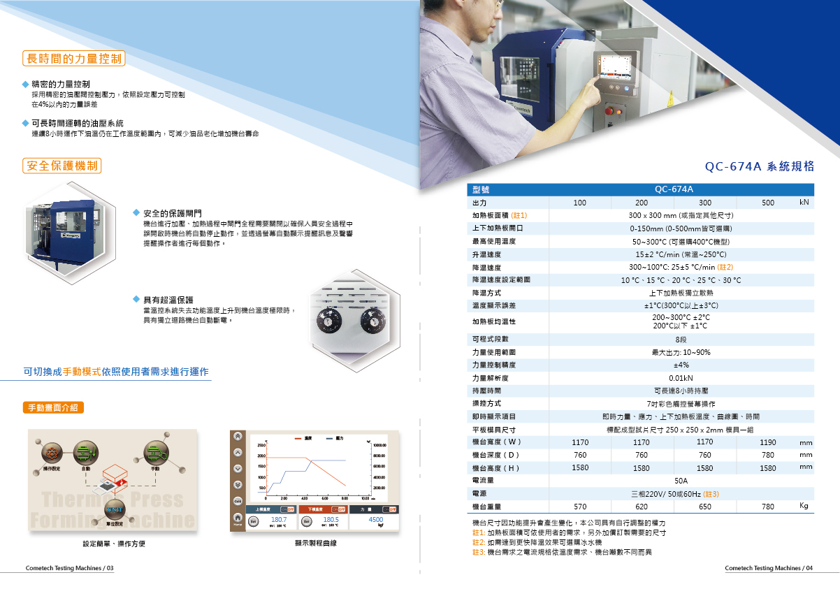 QC-677C 熱壓成型機-手動落地型